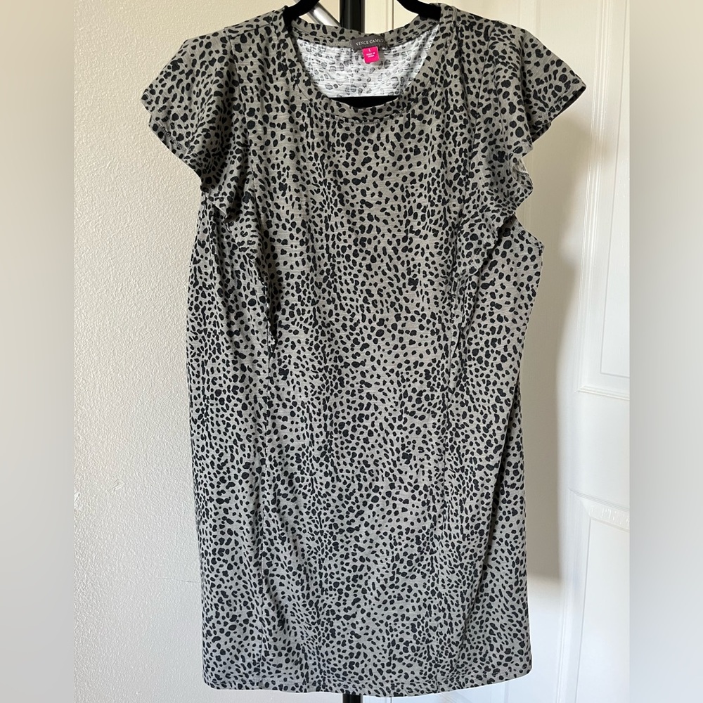 -SOLD- Vince Camuto Ruffle Animal Print Dress